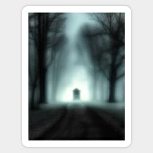 Fog horror road blurred Sticker